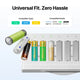 Linogy 1.5V Li‑ion AA/AAA Rechargeable Batteries + All‑in‑One Fast Charger Set